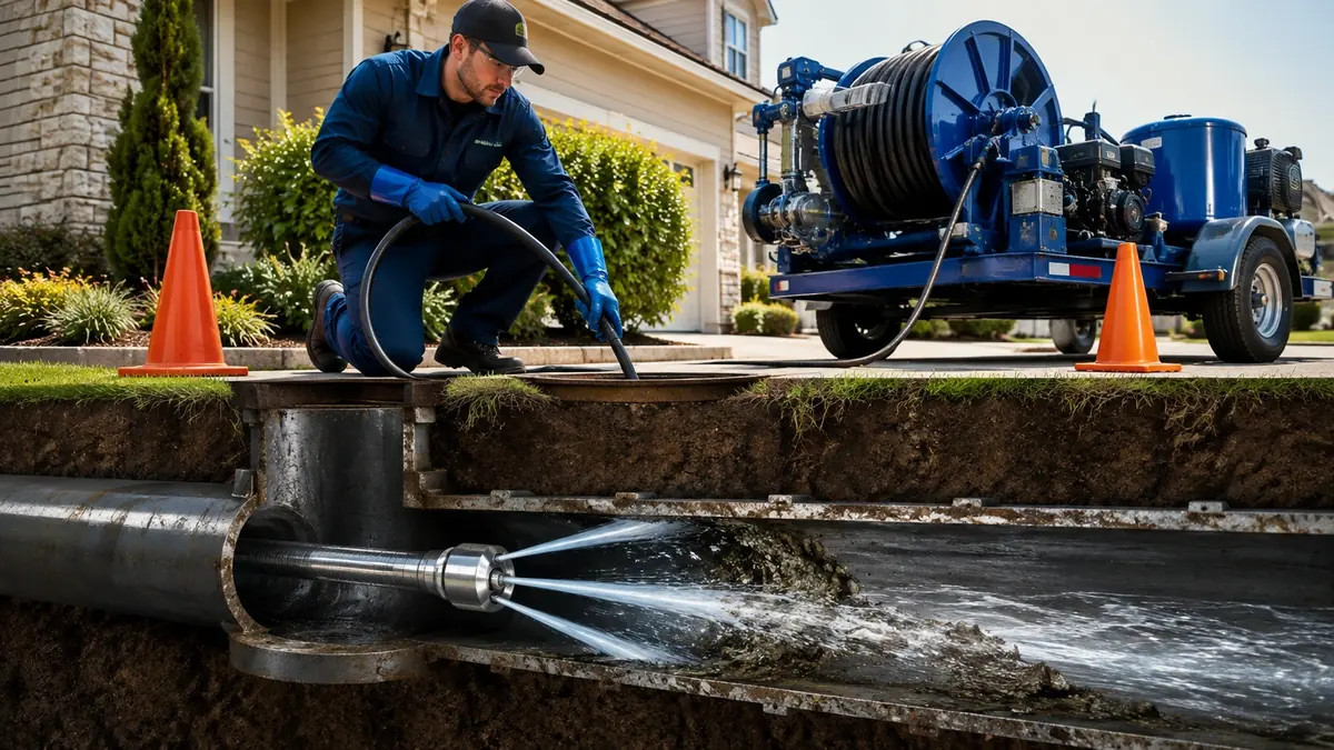 Main Sewer Line Hydro Jet Cleaning in Glennville