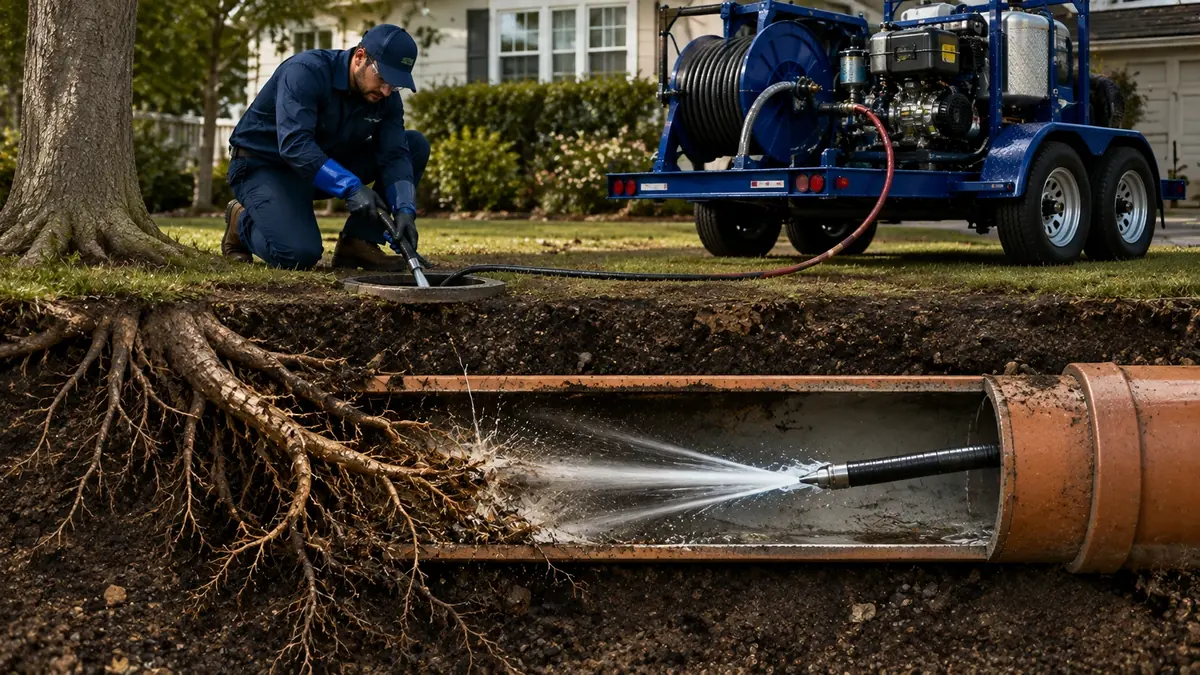 Tree Root Removal with Hydro Jetting in Glennville